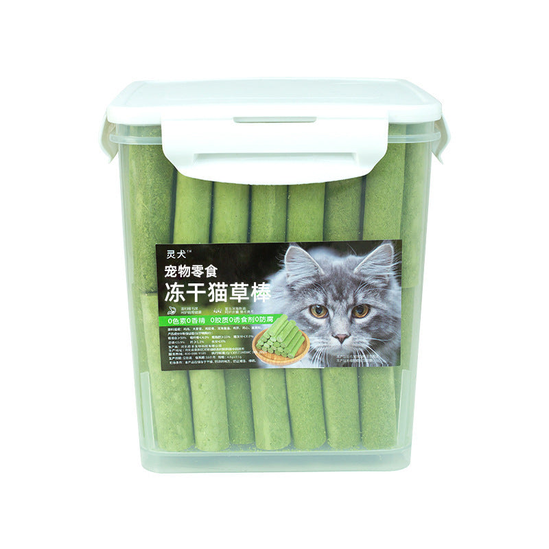HKM-748307 Freeze-Dried Cat Grass Chicken Stick - Molar Rods for Hairball Control, 10/30/50/120pcs Variety Packs