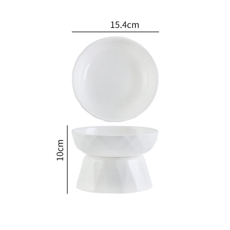 HKM-748371 Ceramic Tall Slow Feed Cat Bowl for Ideal Dining Comfort