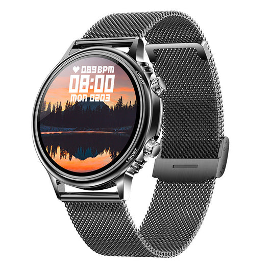 HKM-748371 Rotatable Dial Sports Watch with Heart Rate and Blood Pressure Monitoring, Touch Operation, Silicone Strap, Multiple Colors