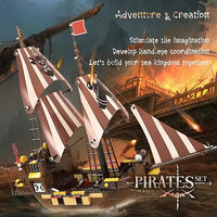 HKM-748499 Pirate Ship Building Block Set for Kids - Creative Plastic Construction Toy