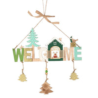 HKM-748627 Wooden Christmas Ornament Set - Old Man, Snowman, and Elk Designs, 43cm Total Length for Holiday Decor