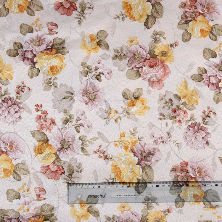 HKM-748691 Floral Jacquard Polyester Printed Fabric for Home Textiles and Decor