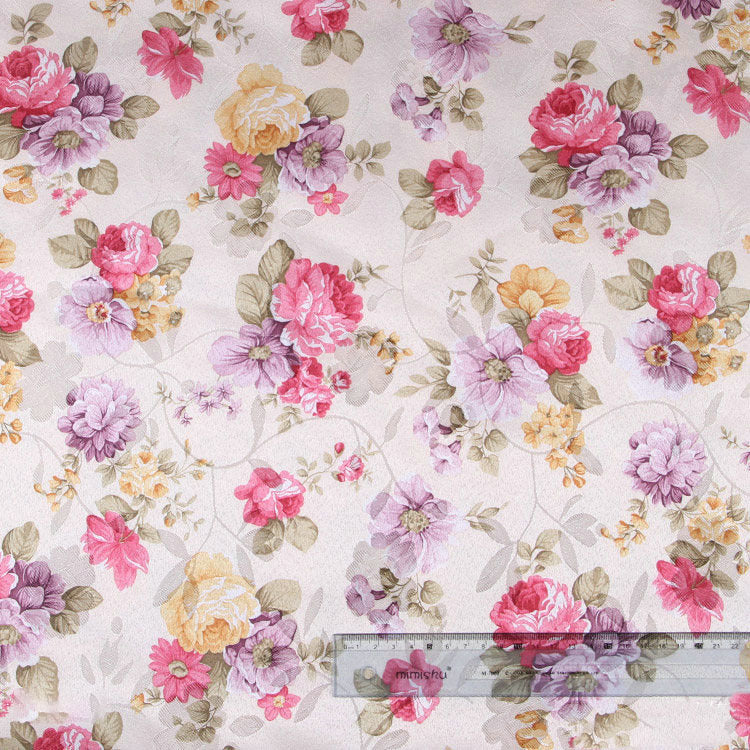 HKM-748691 Floral Jacquard Polyester Printed Fabric for Home Textiles and Decor