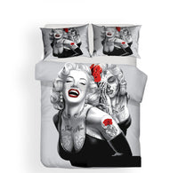 HKM-748691 Personalized Skull Design 3D Digital Print Bedding Set - Available in Various Sizes, Polyester Fiber Materials