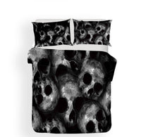HKM-748691 Personalized Skull Design 3D Digital Print Bedding Set - Available in Various Sizes, Polyester Fiber Materials
