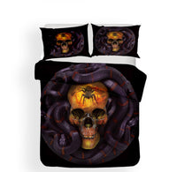HKM-748691 Personalized Skull Design 3D Digital Print Bedding Set - Available in Various Sizes, Polyester Fiber Materials