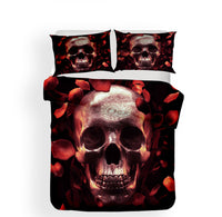 HKM-748691 Personalized Skull Design 3D Digital Print Bedding Set - Available in Various Sizes, Polyester Fiber Materials