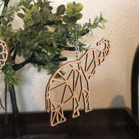 HKM-748819 Wooden Elephant Decorative Pendant - Cartoon Style, 8cm Size