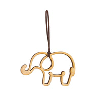 HKM-748819 Wooden Elephant Decorative Pendant - Cartoon Style, 8cm Size