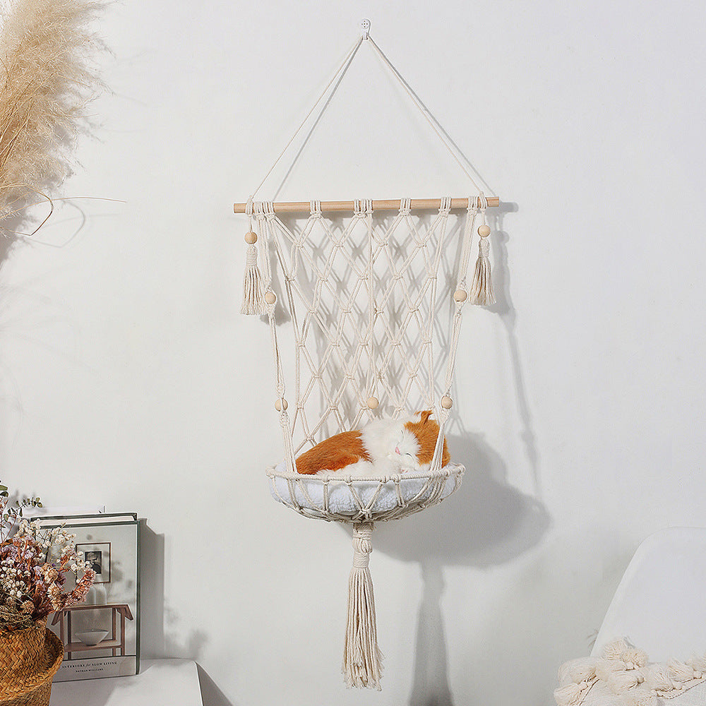 HKM-748819 Woven Cotton Rope Hanging Cat Litter Basket in Various Sizes