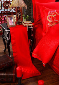 HKM-749011 Elegant Dragon and Phoenix Four-Piece Cotton Bedding Set - Suitable for Various Bed Sizes
