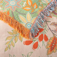 HKM-749011 Flower Cotton Tassel Double-Sided Sofa Blanket - Available in Multiple Sizes