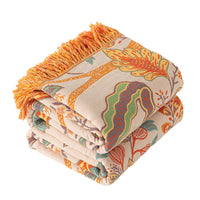 HKM-749011 Flower Cotton Tassel Double-Sided Sofa Blanket - Available in Multiple Sizes