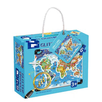 HKM-749011 Luminous Dinosaur Universe Jigsaw Puzzle Set - 46 Educational Pieces for Kids