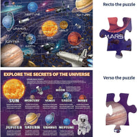 HKM-749011 Luminous Dinosaur Universe Jigsaw Puzzle Set - 46 Educational Pieces for Kids