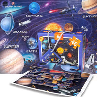 HKM-749011 Luminous Dinosaur Universe Jigsaw Puzzle Set - 46 Educational Pieces for Kids