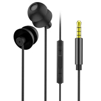 HKM-749075 In-Ear Sleeping Headset with Microphone - 3.5mm Plug, Available in Black, White, Red