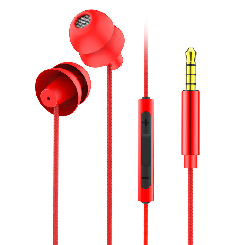 HKM-749075 In-Ear Sleeping Headset with Microphone - 3.5mm Plug, Available in Black, White, Red