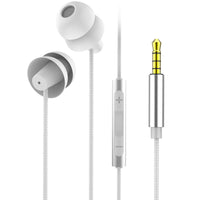 HKM-749075 In-Ear Sleeping Headset with Microphone - 3.5mm Plug, Available in Black, White, Red