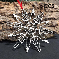 HKM-749139 Elegant Alloy Snowflake Pendant for Christmas Tree Decoration - Modern Simplicity Design