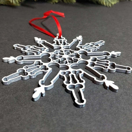 HKM-749139 Elegant Alloy Snowflake Pendant for Christmas Tree Decoration - Modern Simplicity Design