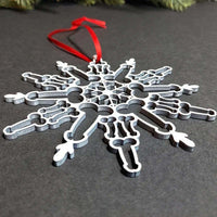 HKM-749139 Elegant Alloy Snowflake Pendant for Christmas Tree Decoration - Modern Simplicity Design