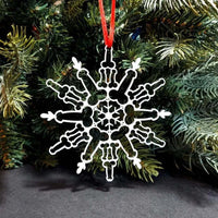 HKM-749139 Elegant Alloy Snowflake Pendant for Christmas Tree Decoration - Modern Simplicity Design