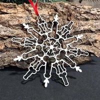 HKM-749139 Elegant Alloy Snowflake Pendant for Christmas Tree Decoration - Modern Simplicity Design