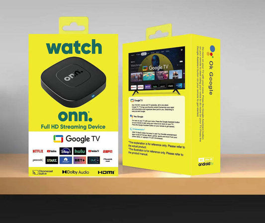 HKM-749267 Full HD Streaming Device with Google TV – Compact Design, Voice Remote, Chromecast Built-In, Dolby Audio Support