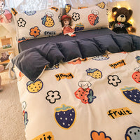HKM-749331 Elegant Flower & Bird Pattern Polyester Single Bed Sheet Set for Student Dormitories - 3 Pieces