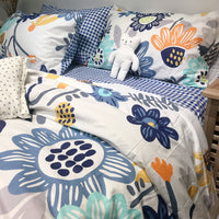 HKM-749331 Elegant Flower & Bird Pattern Polyester Single Bed Sheet Set for Student Dormitories - 3 Pieces