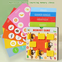 HKM-749587 Montessori Memory Chess Game - Wooden Puzzle Toy for Early Learning and Family Interaction, Ages 3+