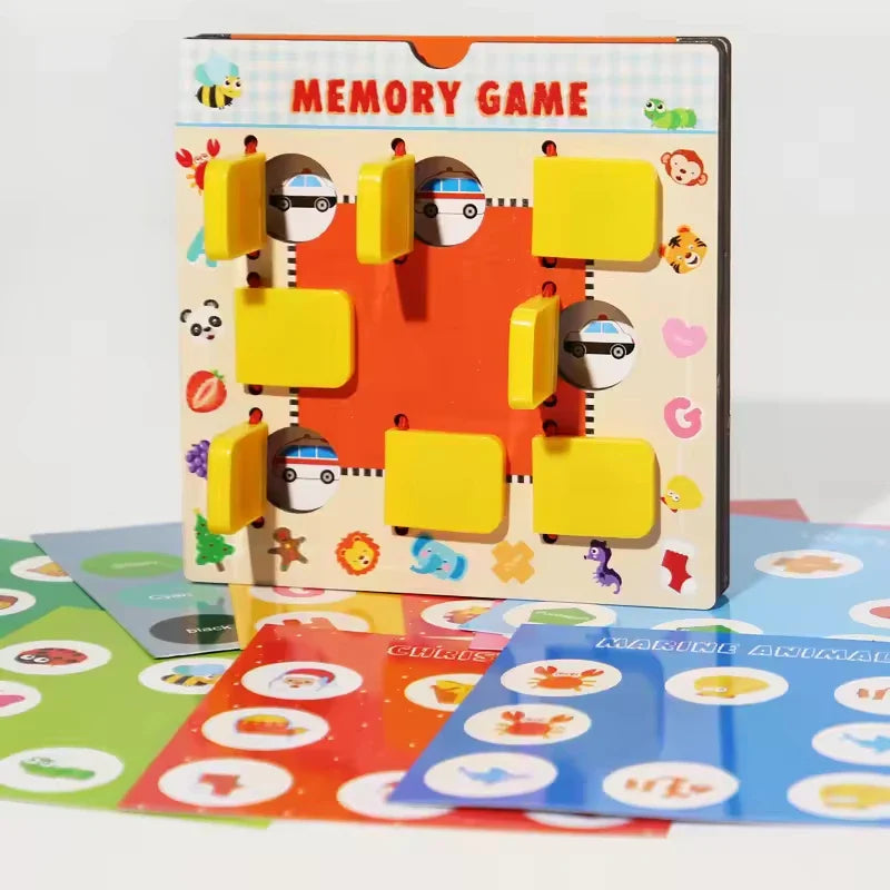 KTX-749587 Montessori Memory Chess Game - Wooden Puzzle Toy for Early Learning and Family Interaction, Ages 3+