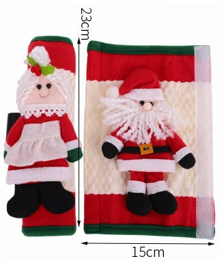 HKM-749779 Christmas Themed Refrigerator Gloves Set - Cloth, 2-Piece, 23x15cm
