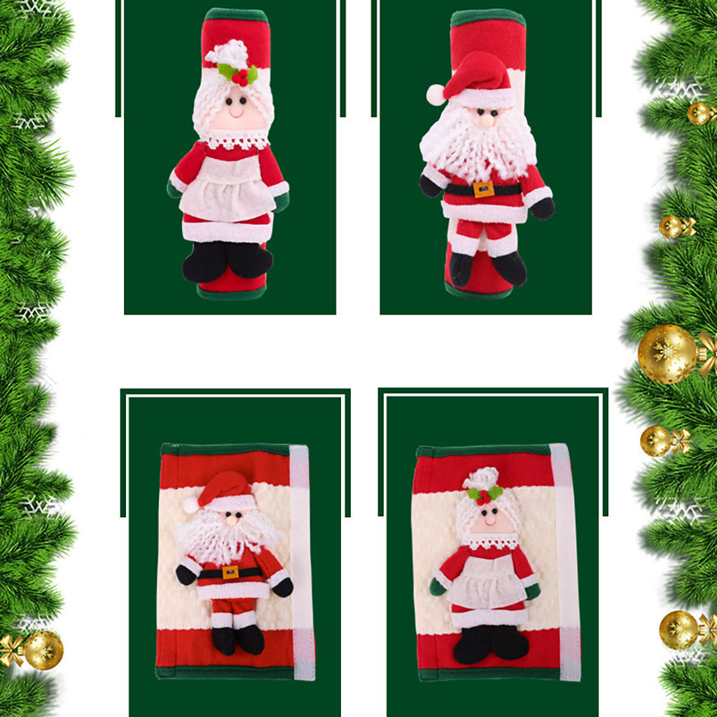 HKM-749779 Christmas Themed Refrigerator Gloves Set - Cloth, 2-Piece, 23x15cm