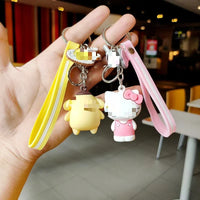 HKM-749843 Cute Cartoon Doll Keychain - Adorable Animal Keyring for Bags and Car Accessories