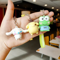 HKM-749843 Cute Cartoon Doll Keychain - Adorable Animal Keyring for Bags and Car Accessories