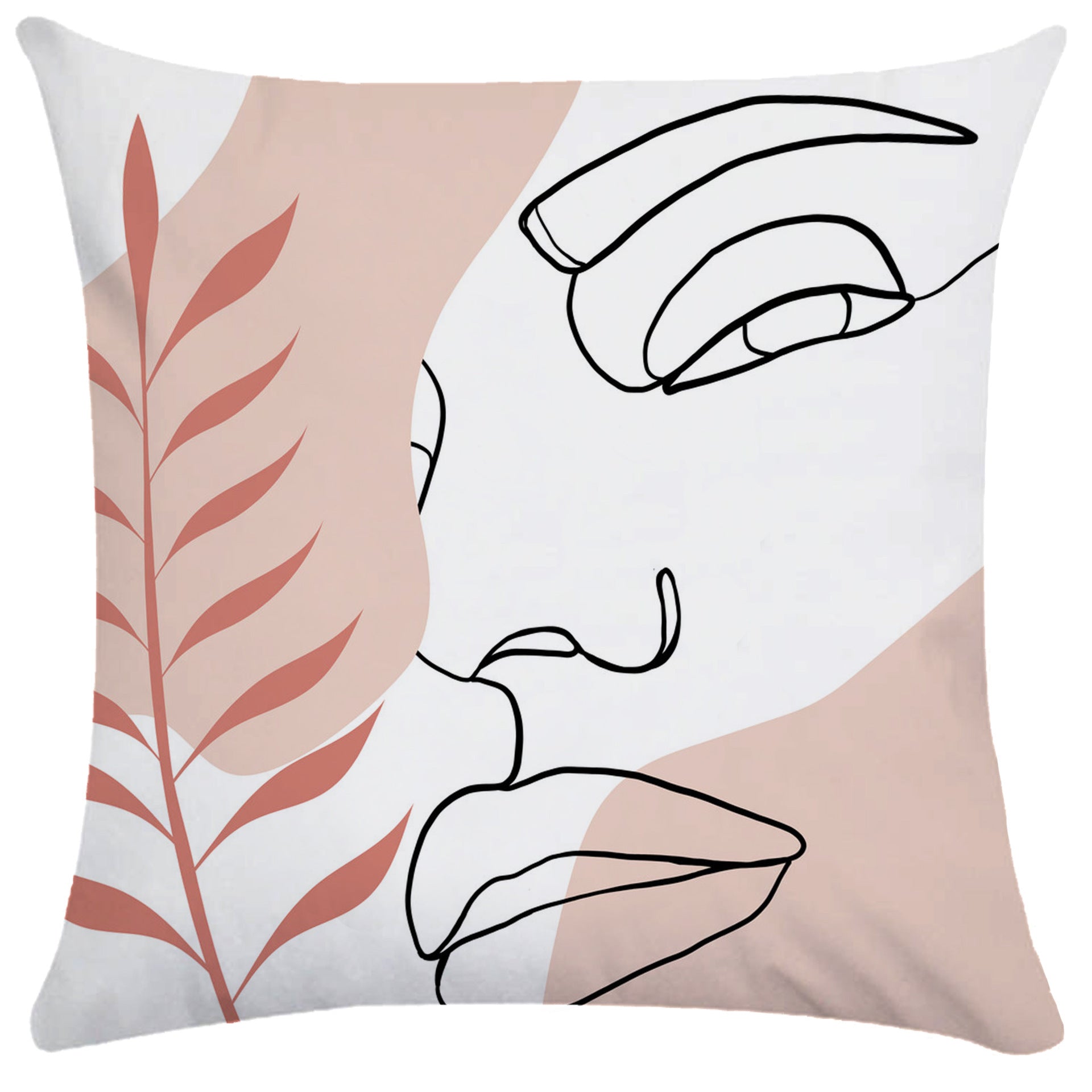 HKM-749843 Super Soft Plush Pillowcases with Abstract Plant Design in Various Sizes