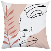 HKM-749843 Super Soft Plush Pillowcases with Abstract Plant Design in Various Sizes