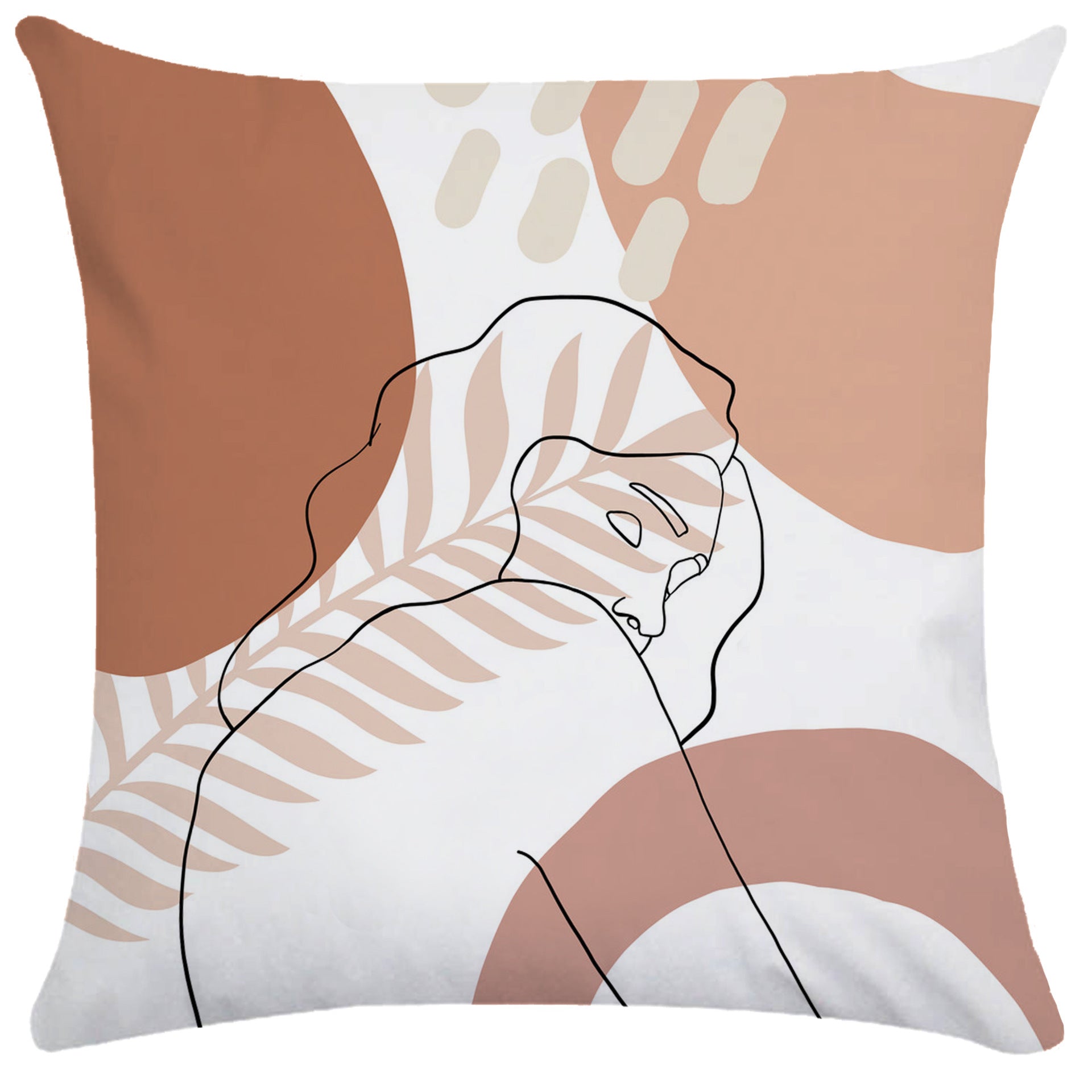 HKM-749843 Super Soft Plush Pillowcases with Abstract Plant Design in Various Sizes