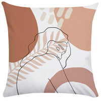 HKM-749843 Super Soft Plush Pillowcases with Abstract Plant Design in Various Sizes