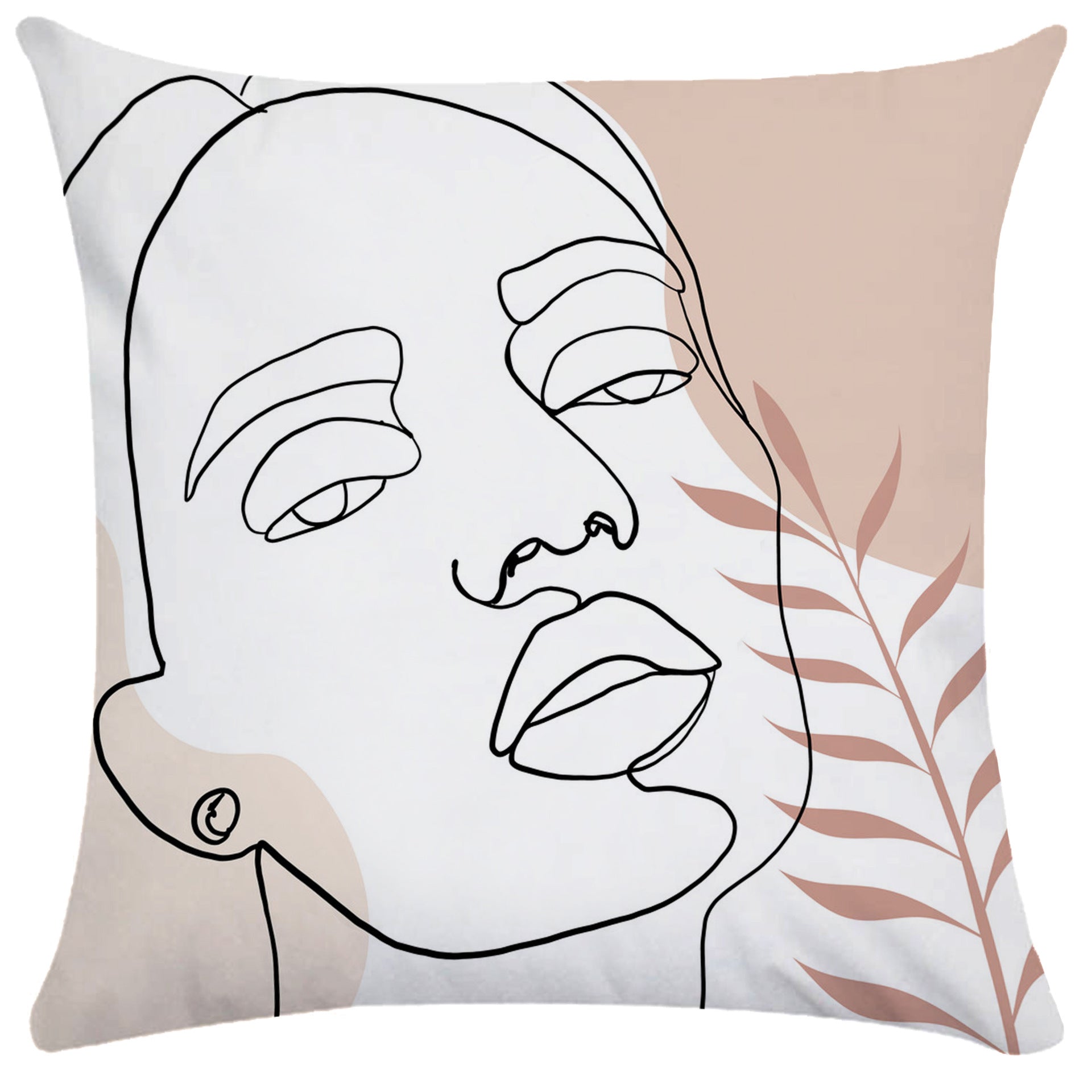 HKM-749843 Super Soft Plush Pillowcases with Abstract Plant Design in Various Sizes