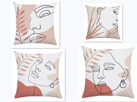 HKM-749843 Super Soft Plush Pillowcases with Abstract Plant Design in Various Sizes