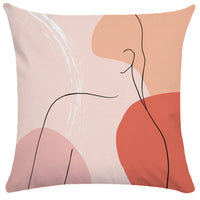 HKM-749843 Super Soft Plush Pillowcases with Abstract Plant Design in Various Sizes