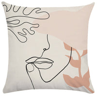 HKM-749843 Super Soft Plush Pillowcases with Abstract Plant Design in Various Sizes