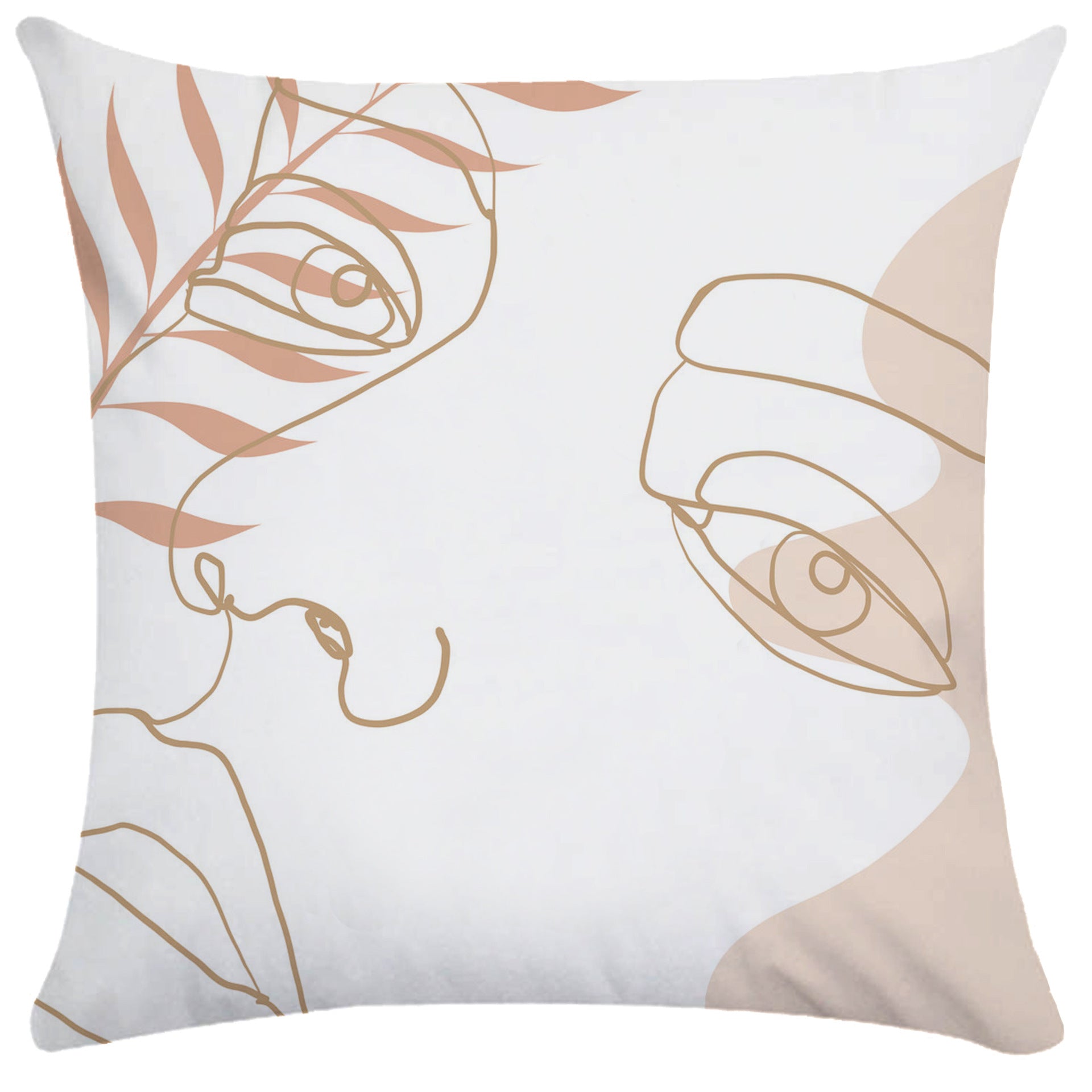 HKM-749843 Super Soft Plush Pillowcases with Abstract Plant Design in Various Sizes