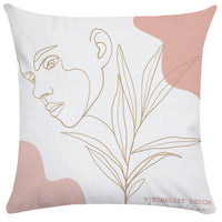 HKM-749843 Super Soft Plush Pillowcases with Abstract Plant Design in Various Sizes