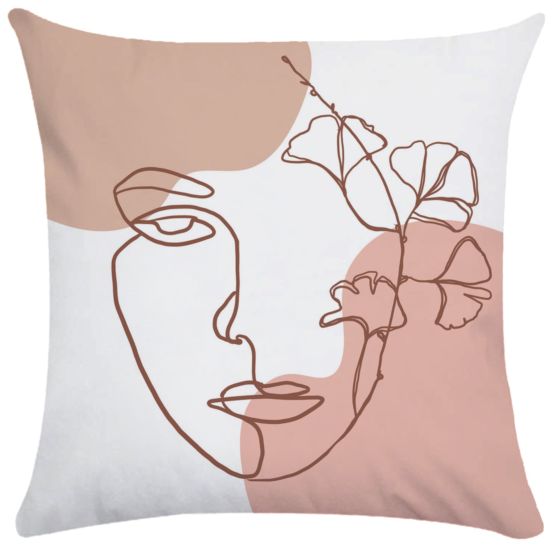HKM-749843 Super Soft Plush Pillowcases with Abstract Plant Design in Various Sizes