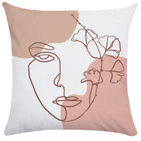 HKM-749843 Super Soft Plush Pillowcases with Abstract Plant Design in Various Sizes