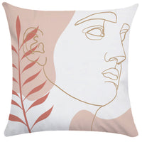 HKM-749843 Super Soft Plush Pillowcases with Abstract Plant Design in Various Sizes